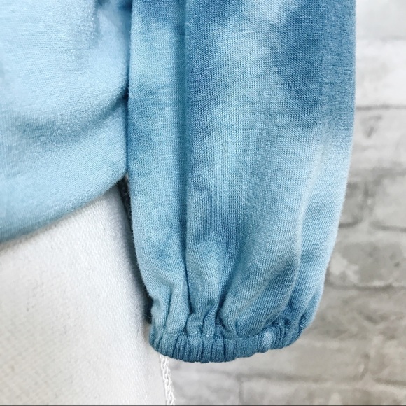 Urban X | Y2K Blue Tie Dye Quarter Sleeve Top Small - Picture 6 of 8